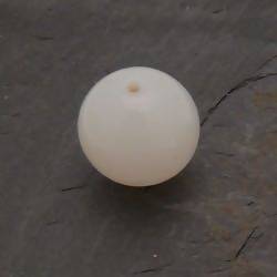 Perle ronde en verre Ø18mm couleur blanc laiteux opaque (x 1)