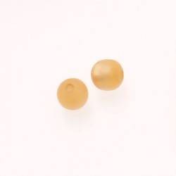 Perle ronde en résine Ø8mm couleur jaune brillant (x 2)