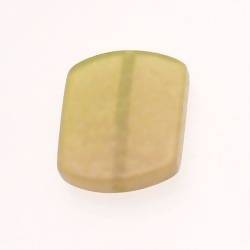 Perle en résine rectangle arrondi 25x30mm couleur vert olive brillant (x 1)