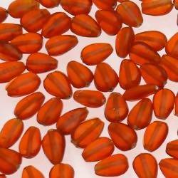 Perles en verre forme de goutte plate 10x7mm couleur Orange Foncé transparent (x 1)