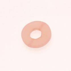 Perle en résine anneau rond Ø20mm couleur rose mat (x 1)