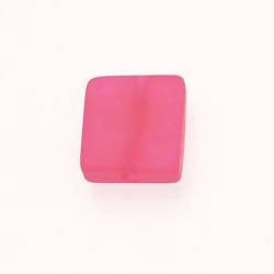 Perle en résine carré 18x18mm couleur fushia mat (x 1)