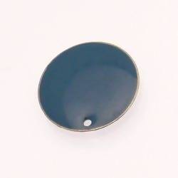 Pastille en métal Ø20mm couverte d'une résine couleur bleu canard (x 1)