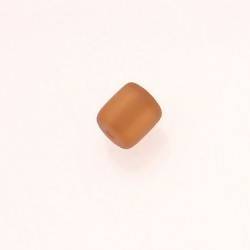 Perle en résine cylindre Ø10mm couleur marron caramel mat (x 1)