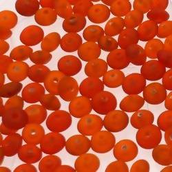 Perles en verre forme soucoupes Ø8mm couleur orange foncé givré (x 10)