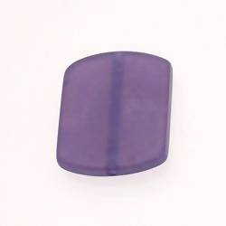 Perle en résine rectangle arrondi 25x30mm couleur violet mat (x 1)