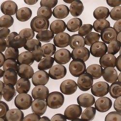 Perles en verre forme soucoupes Ø8mm couleur bronze transparent (x 10)