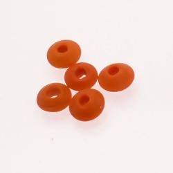 Perles en verre forme soucoupes Ø10-12mm couleur orange givré (x 5)