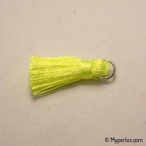 Pampille nylon 30x15mm avec anneau couleur jaune fluo (x 1)