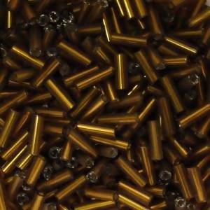Perles de Rocaille 2mm tube bronze orangé transparent (x 20g)