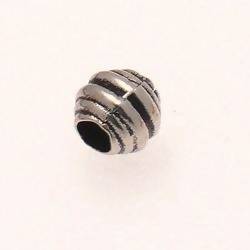 Perle plate en métal boule striée Ø10mm couleur argent (x 1)
