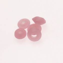 Perles en verre forme soucoupes Ø10-12mm couleur rose opaque (x 5)