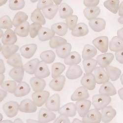 Perles en verre forme petit triangle couleur transparent givré (x 10)