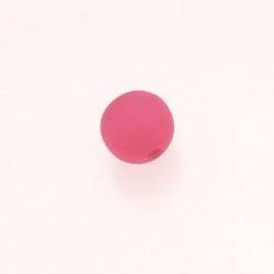 Perle ronde en résine Ø12mm couleur fushia mat (x 1)