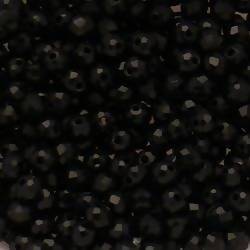 Perles en verre boules aplaties à facettes Ø4mm couleur noir (x 5)