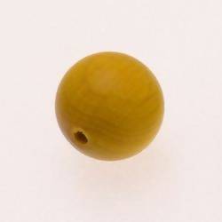Perles en Bois rondes Ø20mm couleur jaune (x 1)