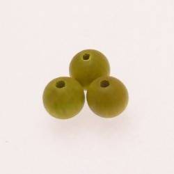 Perles en Bois rondes Ø10mm couleur Vert Clair (x 3)