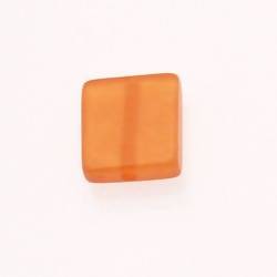 Perle en résine carré 18x18mm couleur orange brillant (x 1)