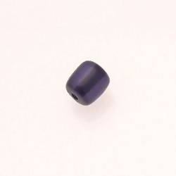 Perle en résine cylindre Ø10mm couleur bleu marine brillant (x 1)