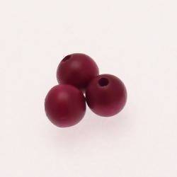 Perles en Bois rondes Ø10mm couleur fushia (x 3)