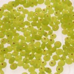 Perles en verre forme soucoupes Ø5mm couleur vert prairie opaque (x 10)