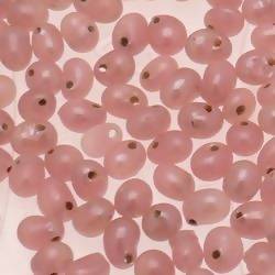 Perles en verre forme de petite goutte Ø5mm couleur rose brillant (x 10)