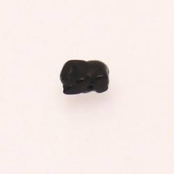 Perle résine forme éléphant noir 10x12mm (x 1)