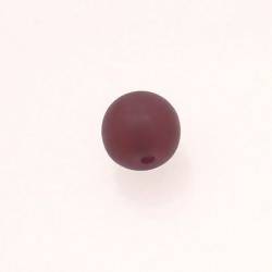 Perle ronde en résine Ø12mm couleur marron brun mat (x 1)
