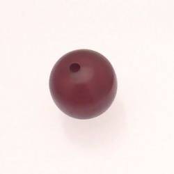 Perle ronde en résine Ø20mm couleur marron brun brillant (x 1)