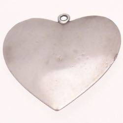 Perle en métal forme grand Coeur couleur Argent 48mm (x 1)