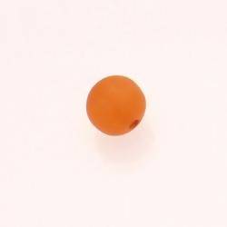 Perle ronde en résine Ø12mm couleur orange mat (x 1)