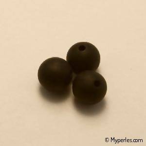 Perles rondes en silicone Ø10mm couleur noir (x 3)