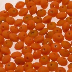 Perles en verre forme soucoupes Ø8mm couleur orange givré (x 10)