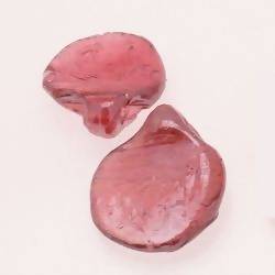 Grosses perles en verre ronde Ø25mm plate couleur fushia brillant (x 2)