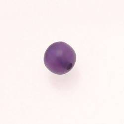 Perle ronde en résine Ø12mm couleur violet brillant (x 1)