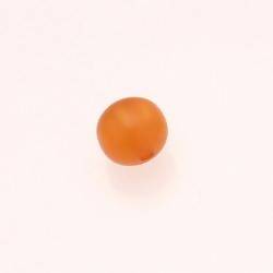Perle ronde en résine Ø12mm couleur orange brillant (x 1)