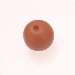 Perle ronde en résine Ø20mm couleur marron caramel brillant (x 1)