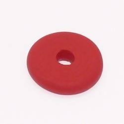 Perle en verre palet moyen 35mm couleur rouge givré (x 1)
