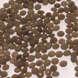 Perles en verre forme soucoupes Ø5mm couleur gris opaque (x 10)