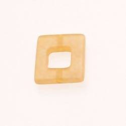Perle en résine anneau carré 18x18mm couleur jaune brillant (x 1)