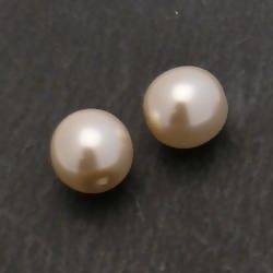 Perle en verre ronde nacrée Ø12mm couleur crème (x 2)