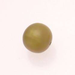 Perle ronde en résine Ø20mm couleur vert olive brillant (x 1)