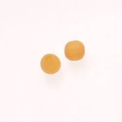 Perle ronde en résine Ø8mm couleur jaune mat (x 2)