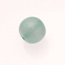 Perle ronde en résine Ø20mm couleur vert d'eau brillant (x 1)
