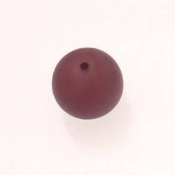 Perle ronde en résine Ø20mm couleur marron brun mat (x 1)