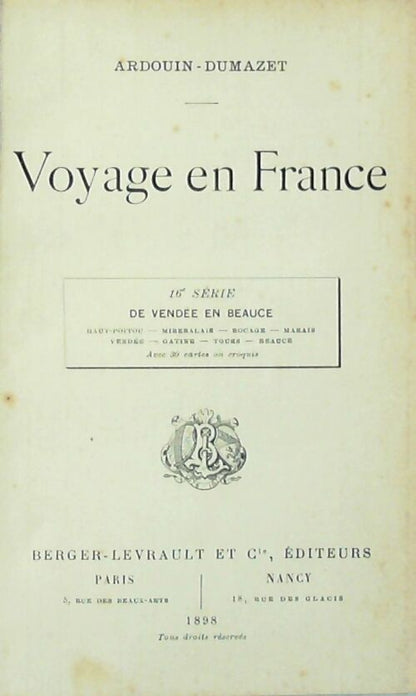 Voyage en France Tome XVI - Collectif -  Berger-Levrault GF - Livre