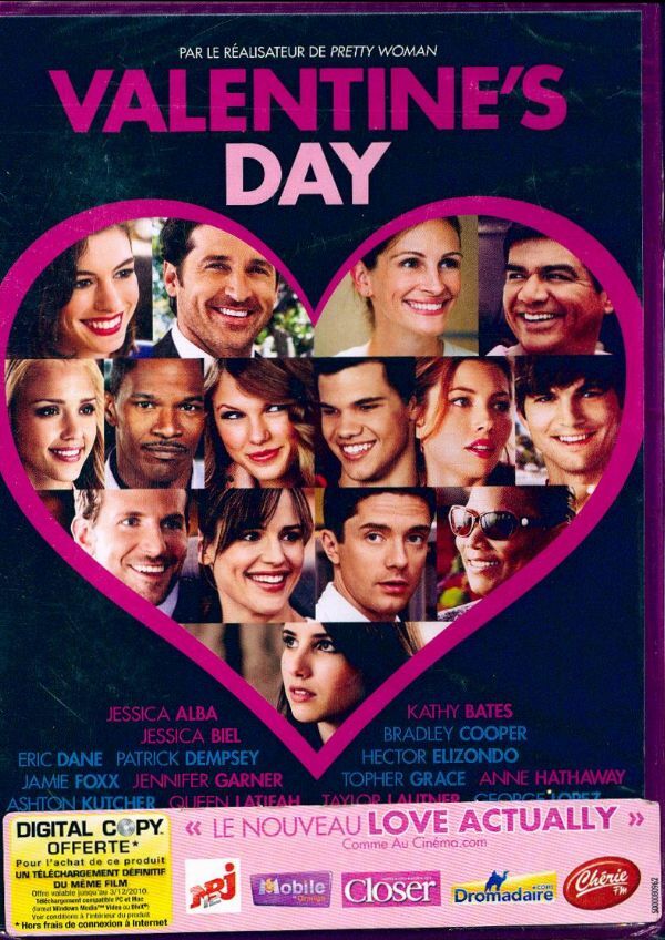 Livrenpoche : Valentine's Day - Julia Roberts, Jessica Alba, Anne Hathaway, Jessica Biel, Jennifer Garner, Bradley Cooper, Jamie Foxx, Patrick Dempsey, Ashton Kutcher, Eric Dane, Topher Grace, Kathy Bates, Shirley MacLaine, Queen Latifah, Garry Marshall - DVD