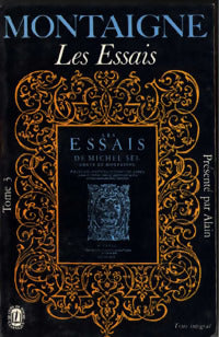 Livrenpoche : Les essais Tome III - Michel De Montaigne - Livre