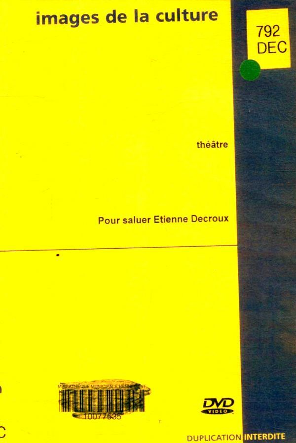 Livrenpoche : Images de la culture; pour saluer Etienne Decroux - XXX - DVD