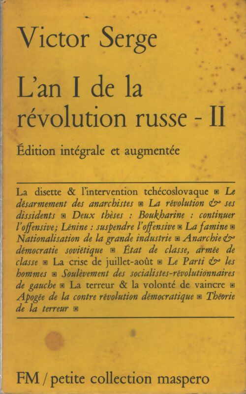 L'an I de la révolution russe Tome II - Victor Serge - Livre